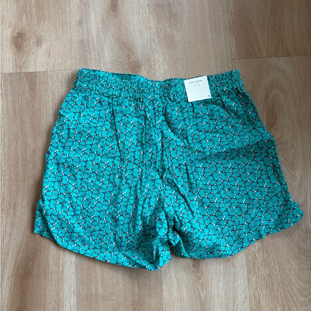 Banana Republic Teal Floral High-Waist Women’s Shorts S - Picture 6 of 7